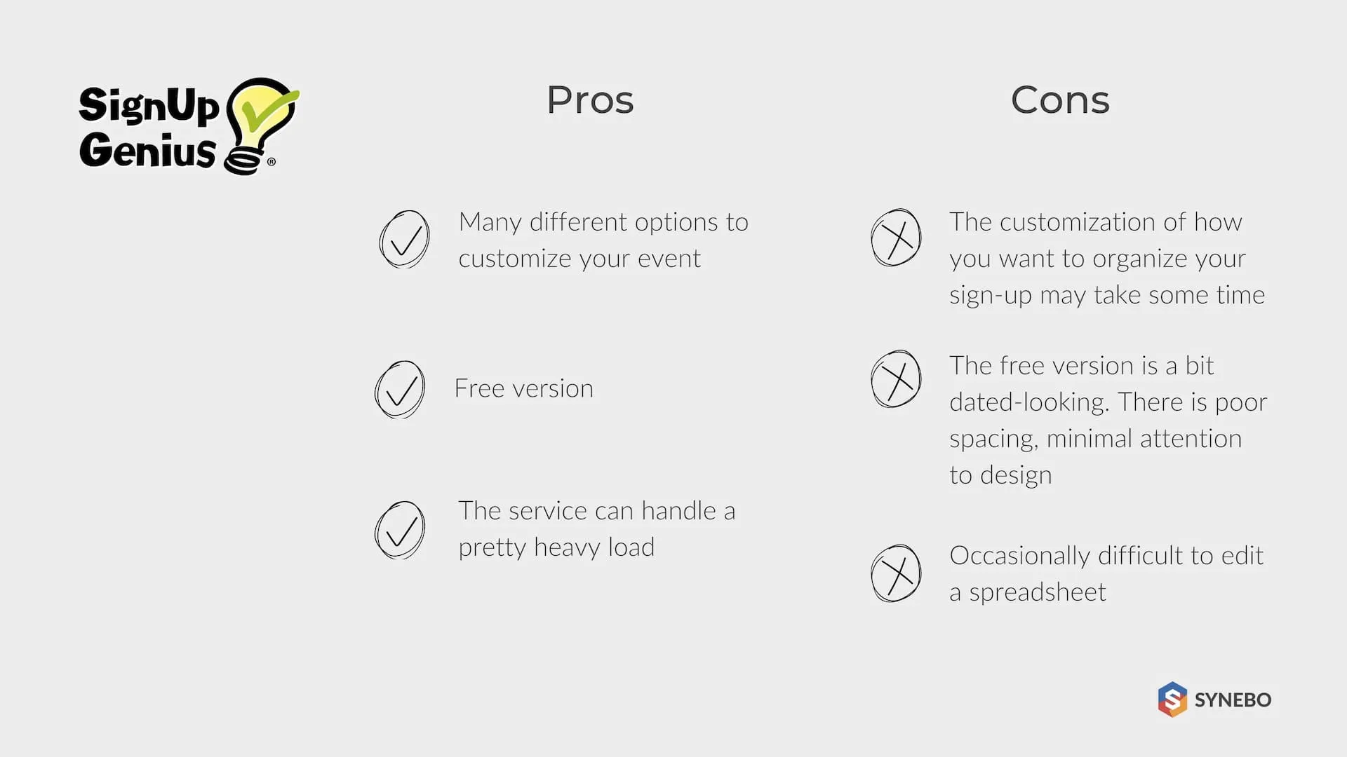 SignUpGenius Pros & cons